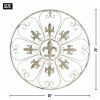 Round Fleur De Lis Wall Art Decor - Elegant Circular Metal Wall Hanging