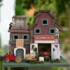 Rustic Farmstead Birdhouse for Outdoor Gardens and Backyards