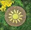 Radiant Sunburst Glow Stepping Stone - Outdoor Garden Pathway Decor