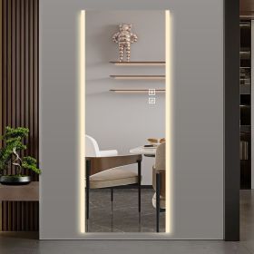 65*21in Led mirror full length,Frameless full-length mirror,Wall Mounted Mirror with Light,three-color changing light,Explosion-proof glass