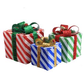 3pcs 60 Lights, Twill Medium Coarse Cloth, Battery Version (Not Included), Garden Gift Box Decoration