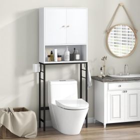 1PC Over The Toilet Storage Cabinet with 2 Doors and Adjustable Shelf Bathroom Shelves