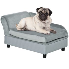 Luxury Dog Bed For Small Dogs, Hidden Storage, Soft Foam Couch, Modern Pet Furniture, Gray (Option: Gray)