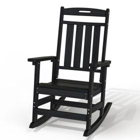 HDPE-Plastic-Outdoor-Rocking-Chair (Option: Black-1pack)